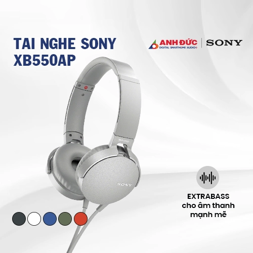 Tai nghe Sony XB550AP | White | (Chính Hãng)