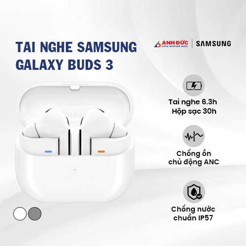 Tai nghe Samsung Galaxy Buds3 | White (Chính hãng)