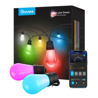 Govee RGBW 48ft Bluetooth & Wi-Fi Outdoor String Lights H7020