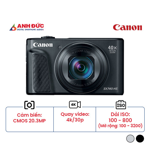 Máy ảnh Canon PowerShot SX740 HS | Black (Chính hãng)