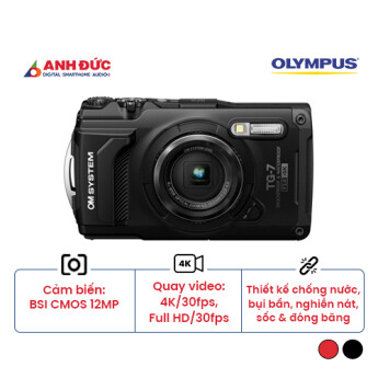 Máy ảnh Olympus OM System Tough TG-7 | Black (Chính hãng)