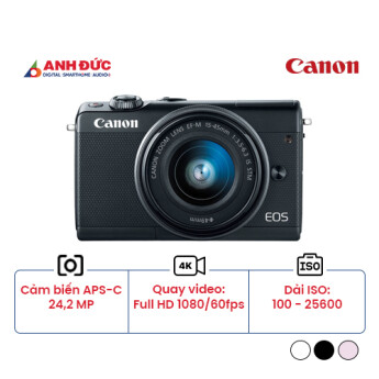 Máy ảnh Canon EOS M100 + Lens EF-M 15-45mm F3.5-6.3 | Black (Chính hãng)