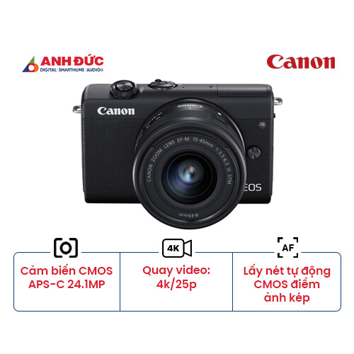 Máy ảnh Canon EOS M200 + Lens EF-M 15-45mm f/3.5-6.3 (Chính Hãng)