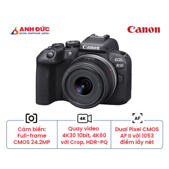 Máy ảnh Canon EOS R10 + Lens RF-S 18-45mm f/4.5-6.3 IS STM (Chính Hãng)