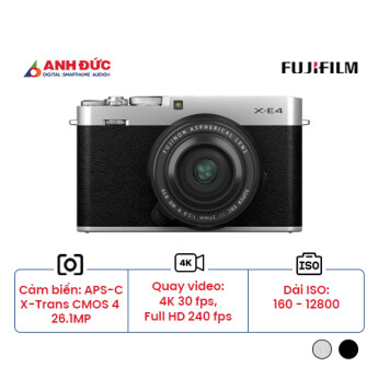 Máy ảnh Fujifilm X-E4 + Lens XF 27mm f/2.8 | Silver (Chính hãng)