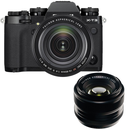 Máy ảnh Fujifilm X-T3 + Lens XF 16-80mm f/4 + XF 35mm f/1.4 | Black (Chính hãng)