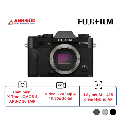 Máy ảnh Fujifilm X-T30 Mark III | Body Only | Black (Chính hãng)