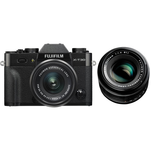 Máy ảnh Fujifilm X-T30 + Lens XC 15-45mm f/3.5-5.6 + Lens XF 35mm f/1.4 | Black (Chính hãng)