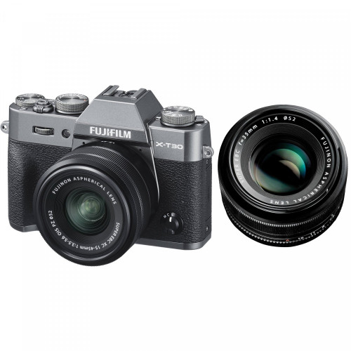 Máy ảnh Fujifilm X-T30 + Lens XC 15-45mm f/3.5-5.6 + Lens XF 35mm f/1.4 (Charcoal Silver) | Chính hãng