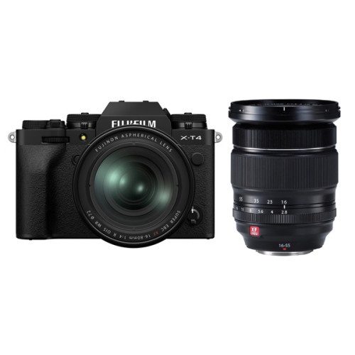 Máy ảnh Fujifilm X-T4 + Lens XF 16-80mm f/4 + Lens XF 16-55mm f/2.8 R LM WR | Black (Chính hãng)
