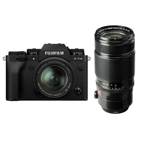Máy ảnh Fujifilm X-T4 + Lens XF 18-55mm f/2.8-4 + Lens XF 50-140mm f/2.8 R LM OIS WR | Black (Chính hãng)