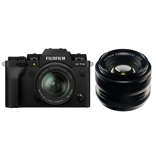 Máy ảnh Fujifilm X-T4 + Lens XF 18-55mm f/2.8-4 + Lens XF 35mm f/1.4 | Black (Chính hãng)