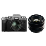 Máy ảnh Fujifilm X-T4 + Lens XF 18-55mm f/2.8-4 + Lens XF 35mm f/1.4 | Silver (Chính hãng)