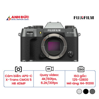 Máy ảnh Fujifilm X-T50 | Body Only | Charcoal Silver (Chính hãng)