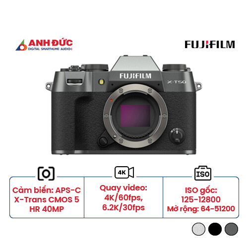 Máy ảnh Fujifilm X-T50 | Body Only | Charcoal Silver (Chính hãng)