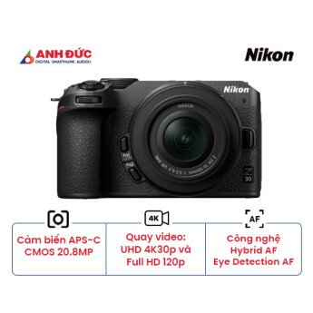 Máy ảnh Nikon Z30 + Lens DX 16-50mm f/3.5-6.3 (Chính Hãng)