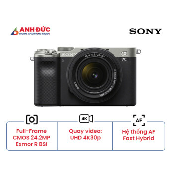 Máy ảnh Sony Alpha A7C + Lens FE 28-60mm f/4-5.6 | Silver (Chính hãng)