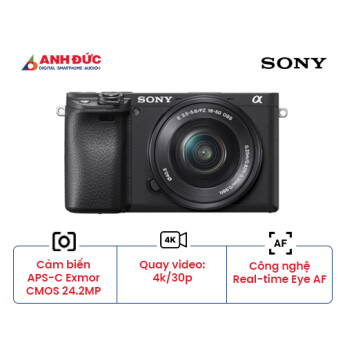 Máy ảnh Sony Alpha A6400 + Lens E PZ 16-50mm f/3.5-5.6 | Black (Chính hãng)