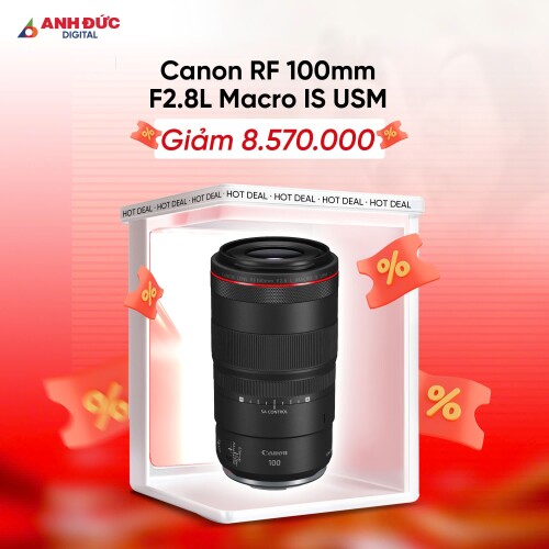 Ống kính Canon RF 100mm f/2.8L Macro IS USM (Chính Hãng)