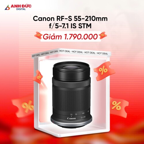Ống kính Canon RF-S 55-210mm f/5-7.1 IS STM (Chính Hãng)