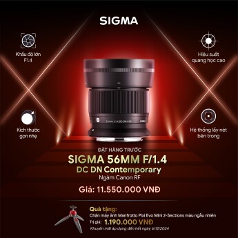 Ống kính Sigma 56mm f/1.4 DC DN Contemporary for Canon RF (Chính hãng)