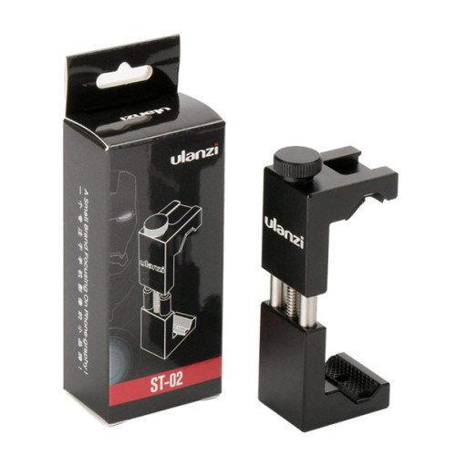 Giá kẹp điện thoại hỗ trợ quay phim, chụp ảnh, gắn lên tripod Ulanzi ST-02 (Chính Hãng)