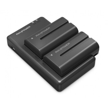 Bộ sạc đôi Ravpower kèm 2 pin Sony NP - F550 (Chính hãng)