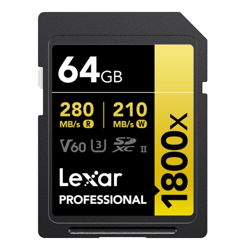 Thẻ nhớ Lexar 64GB Professional 1800x SDXC UHS-II V60 280MB/s 210MB/s (Chính hãng)