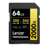 Thẻ nhớ Lexar 64GB Professional 2000x SDHC/SDXC UHS-II V90 300MB/s 260MB/s (Chính hãng)