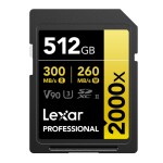 Thẻ nhớ Lexar 512GB Professional 2000x SDHC/SDXC UHS-II V90 300MB/s 260MB/s (Chính hãng)