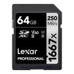 Thẻ nhớ Lexar 64GB Professional 1667X SDXC UHS-II V60 250MB/s 120MB/s (Chính hãng)