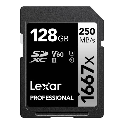 Thẻ nhớ Lexar 128GB Professional 1667X SDXC UHS-II V60 250MB/s 120MB/s (Chính hãng)