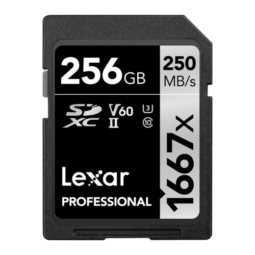 Thẻ nhớ Lexar 256GB Professional 1667X SDXC UHS-II V60 250MB/s 120MB/s (Chính hãng)