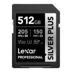 Thẻ nhớ Lexar 512GB Professional SILVER PLUS SDXC™ UHS-I V30 205MB/s 150MB/s (Chính hãng)