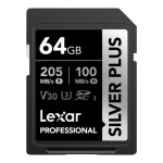 Thẻ nhớ Lexar 64GB Professional SILVER PLUS SDXC™ UHS-I V30 205MB/s 100MB/s (Chính hãng)