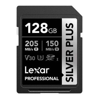 Thẻ nhớ Lexar 128GB Professional SILVER PLUS SDXC™ UHS-I V30 205MB/s 150MB/s (Chính hãng)