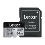 Thẻ nhớ Lexar 64GB SILVER PLUS microSDXC™ UHS-I Card V30 205MB/s 100MB/s (Chính hãng)