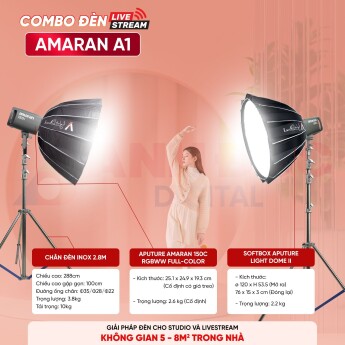 Combo đèn livestream Amaran A1 (Chính hãng)