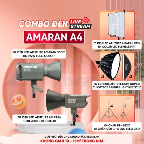 Combo đèn livestream Amaran A4 (Chính hãng)