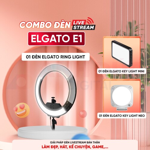 Combo đèn livestream Elgato E1 (Chính Hãng)