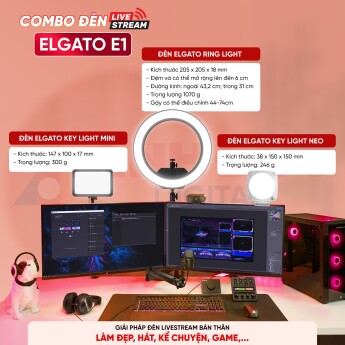 Combo đèn livestream Elgato E1 (Chính Hãng)
