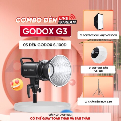 Combo đèn livestream Godox G3 (Chính hãng)