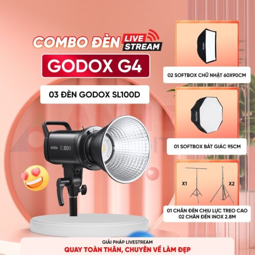 Combo đèn livestream Godox G4 (Chính hãng)