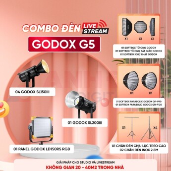 Combo đèn livestream Godox G5 (Chính hãng)