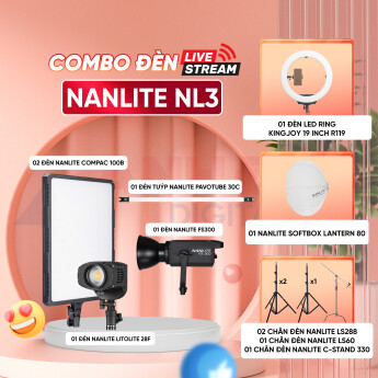 Combo đèn livestream NanLite NL3 (Chính Hãng)