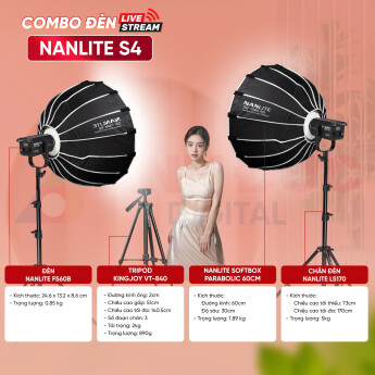 Combo đèn livestream NanLite S4 (Chính Hãng)