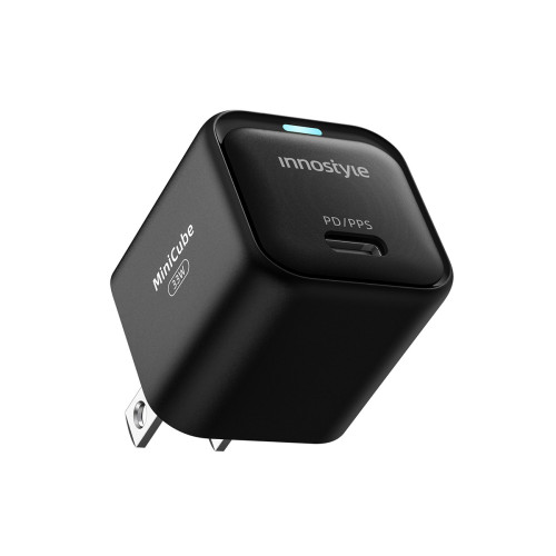 Sạc nhanh Innostyle Minicube Gan II 33W PD/QC3.0 & PPS | Black (Chính Hãng) (IC33PD)