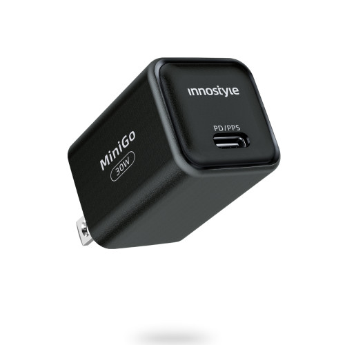 Sạc nhanh siêu nhỏ Innostyle Minigo GaN II 30W PD/PPS | Black (Chính Hãng) (IC30GBLK)