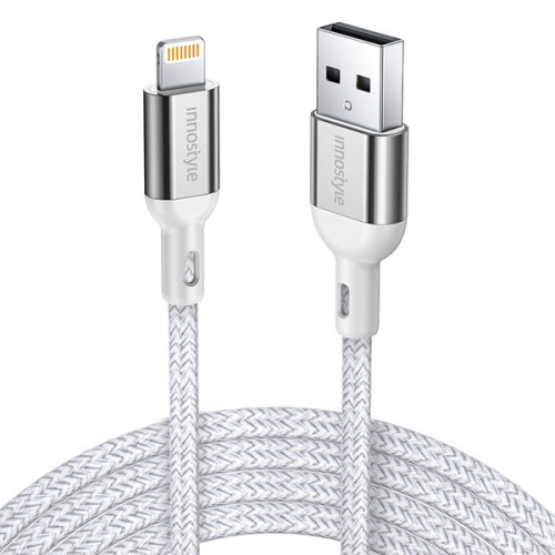 Cáp Innostyle PowerFlex USB-A to Lightning 1.5M 12W | Silver