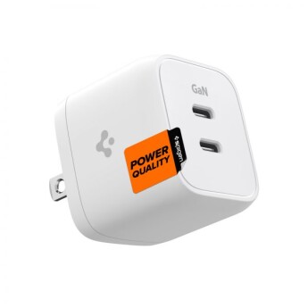 Sạc nhanh Spigen ArcStation Pro GaN Dual Port 35W | White (Chính Hãng) (ACH03713)